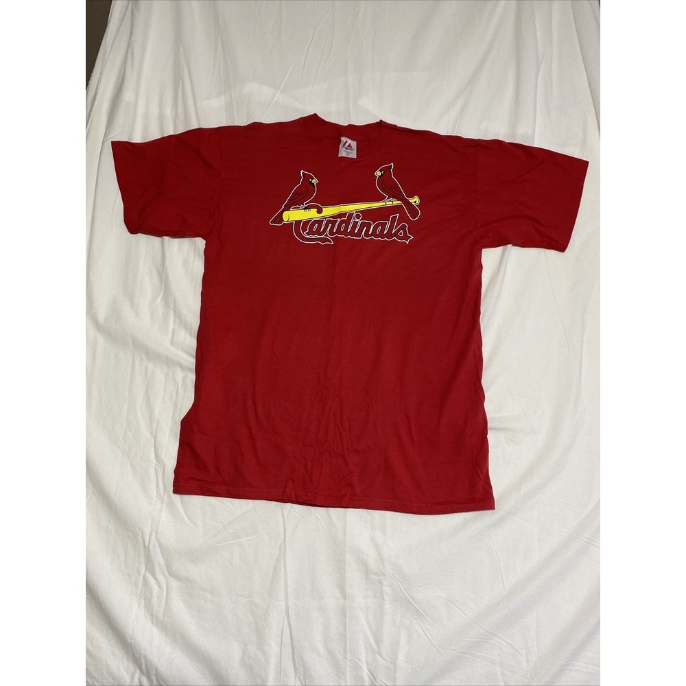 Majestic St Louis Cardinals T Shirt Mens XL‎ Red Excellent Tony Womack 4 MLB Tee